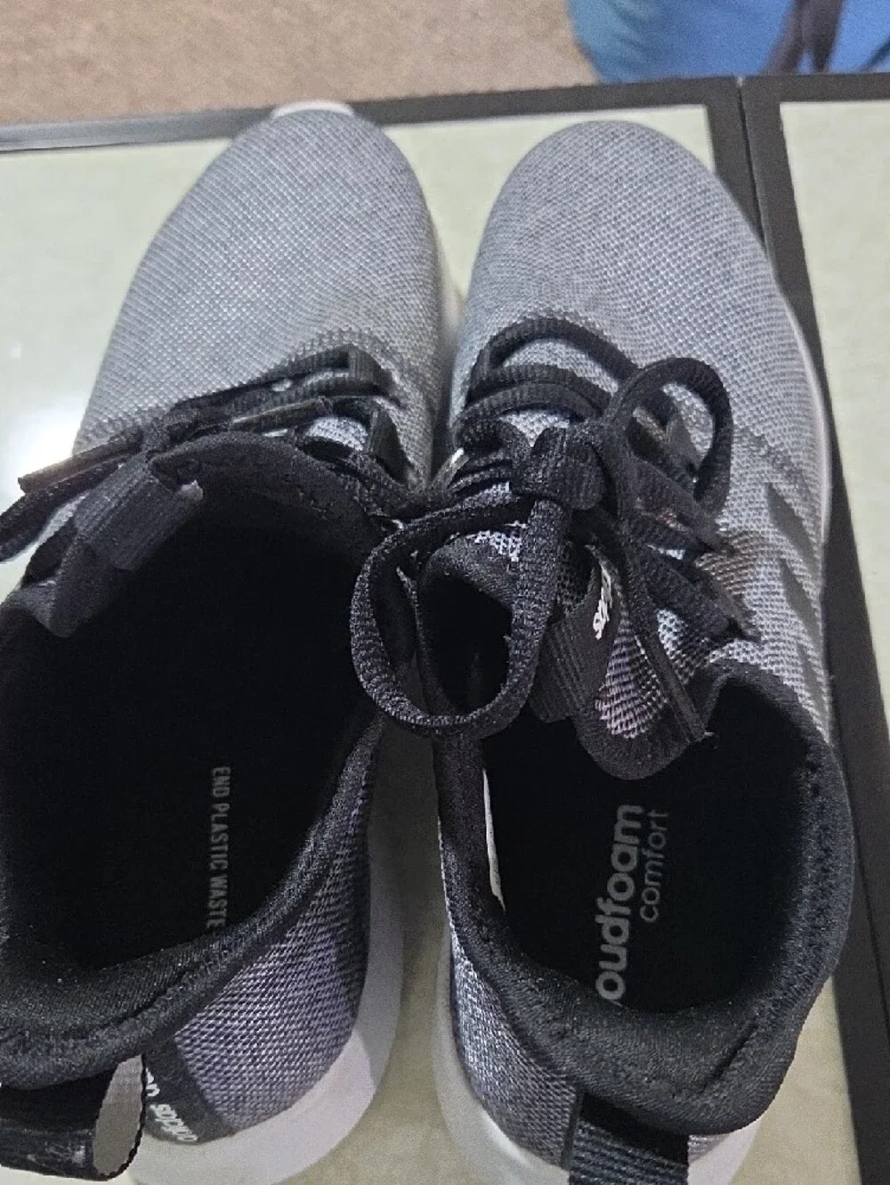 adidas Womens Black and‎ Gray Knit Sneakers